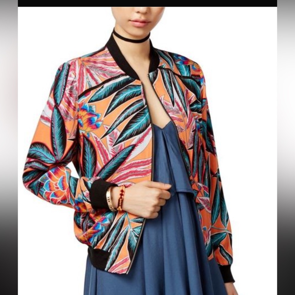 Jack by BB Dakota Multicolor Tropical Bomber Jacket